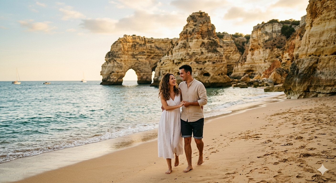 Couples Photoshoot in Algarve: Beach & Cliff Sessions